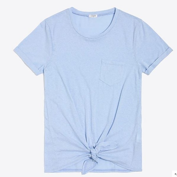 J. Crew Tops - 🦋 NWT J. Crew light blue tie waist pocket t-shirt